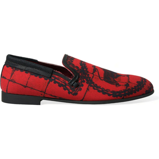 Dolce & Gabbana Red Black Torero Loafers Slippers Men Shoes Dolce & Gabbana