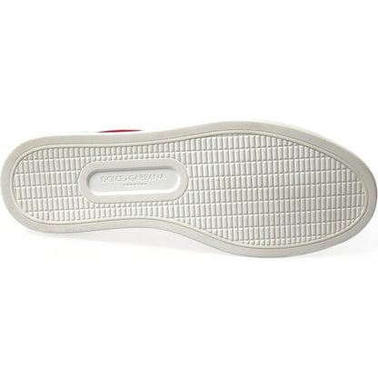 Dolce & Gabbana Red Suede Leather Men Low Top Sneakers Shoes Dolce & Gabbana