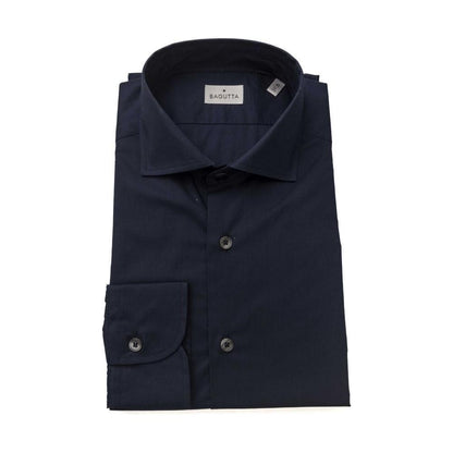 Bagutta Blue Cotton Men's Slim Shirt