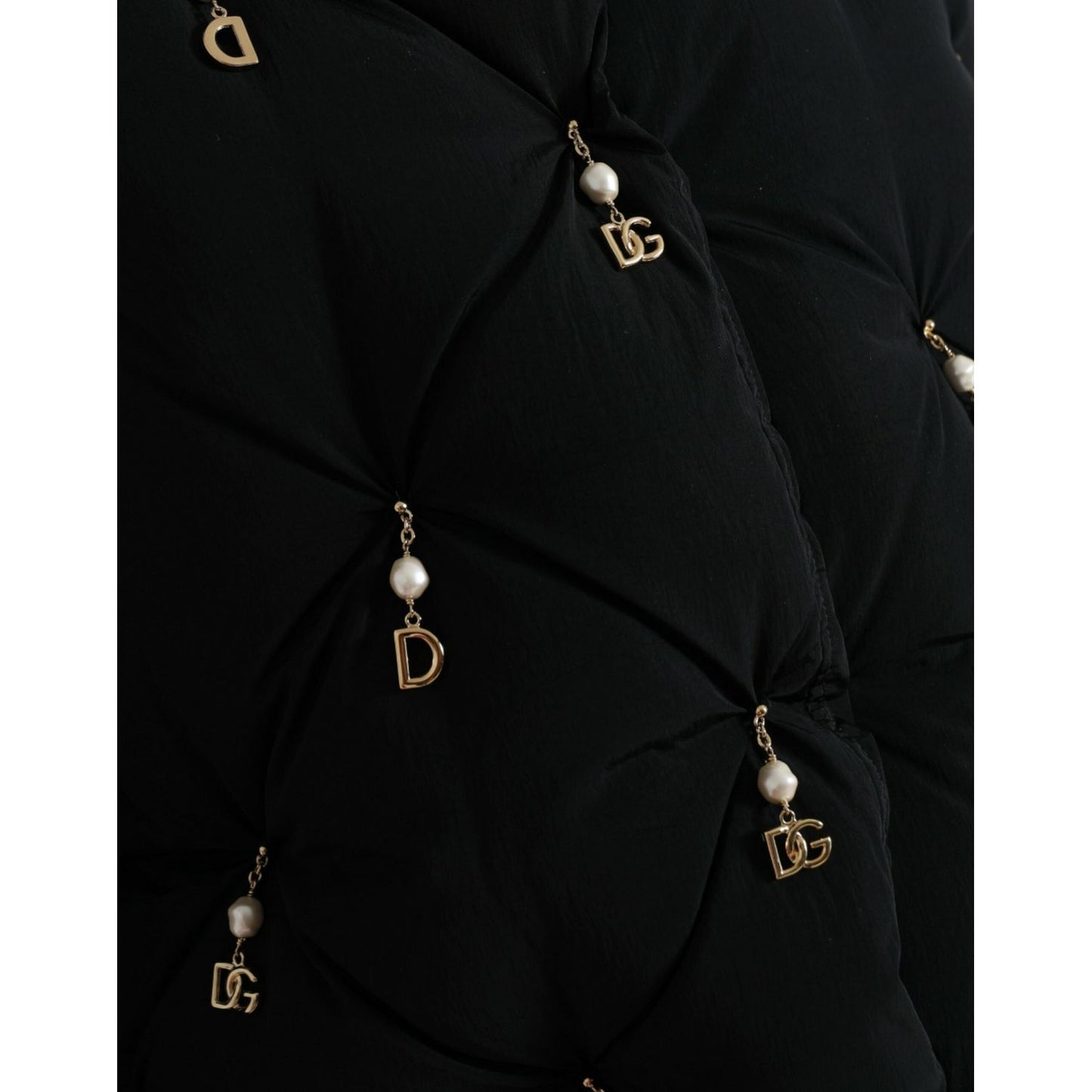 Dolce & Gabbana Elegant Quilted Jacket with Pearl Embellishment Dolce & Gabbana