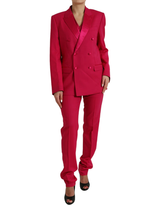 Dolce & Gabbana Elegant Red Slim Fit 3 Piece Martini Suit Dolce & Gabbana