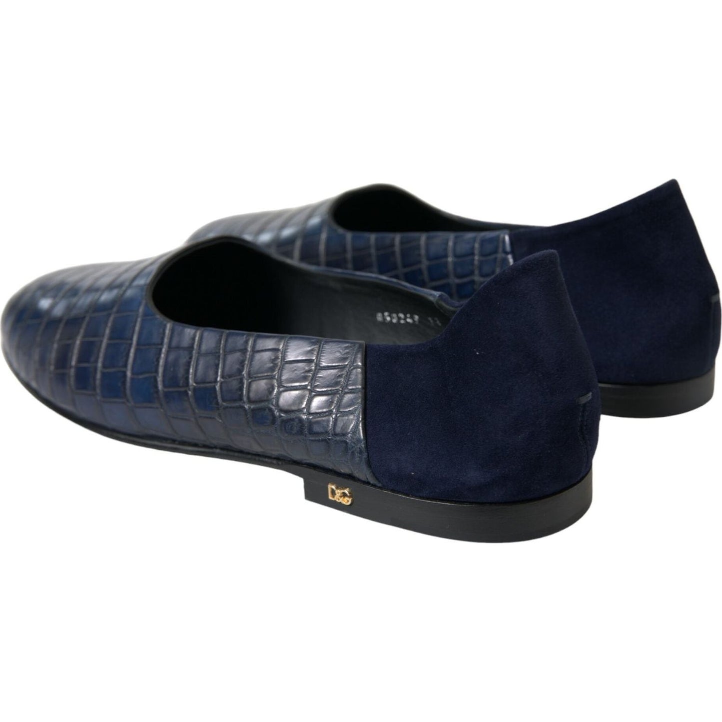 Dolce & Gabbana Elegant Blue Crocodile Leather Loafers Dolce & Gabbana