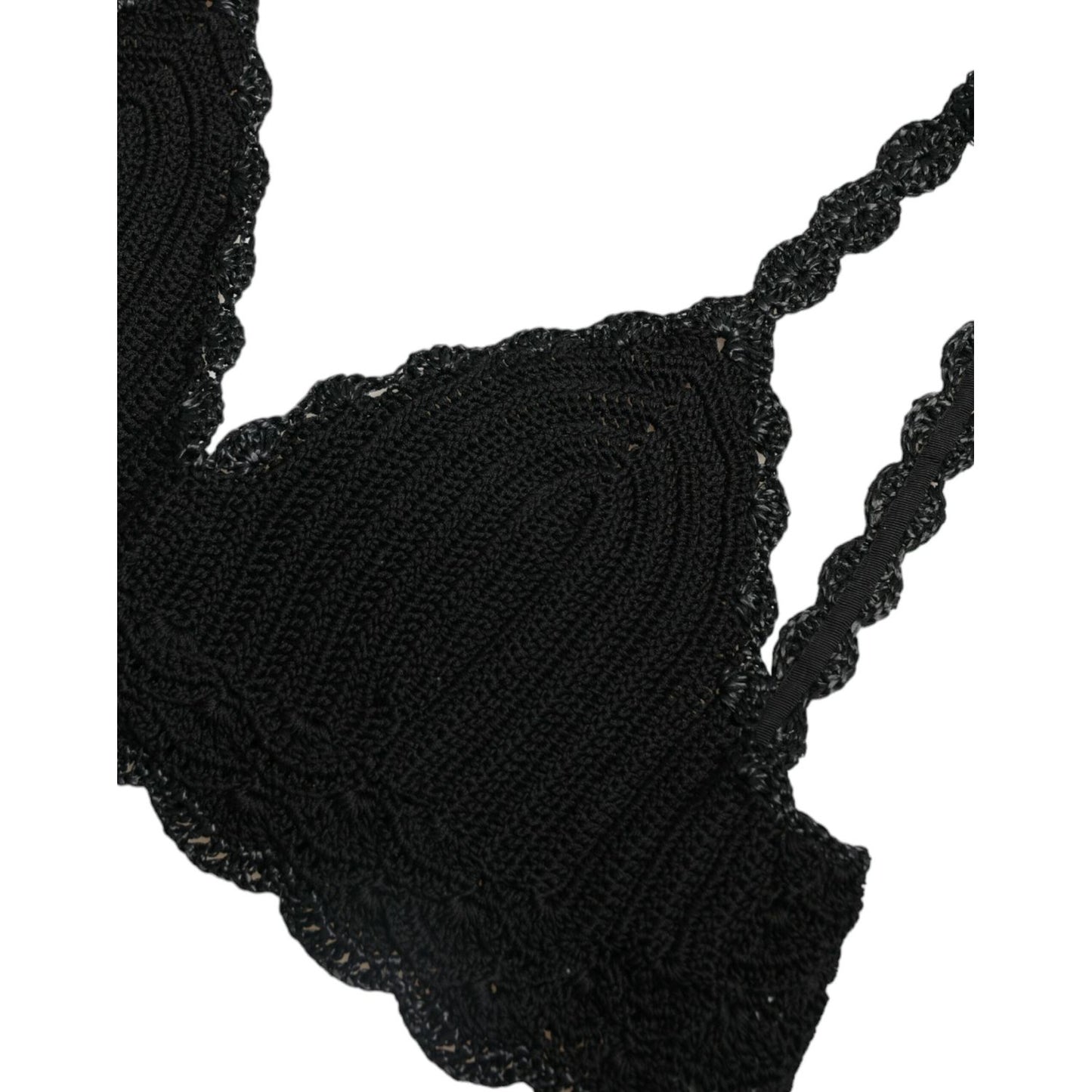 Dolce & Gabbana Elegant Black Crochet Corset Top Dolce & Gabbana