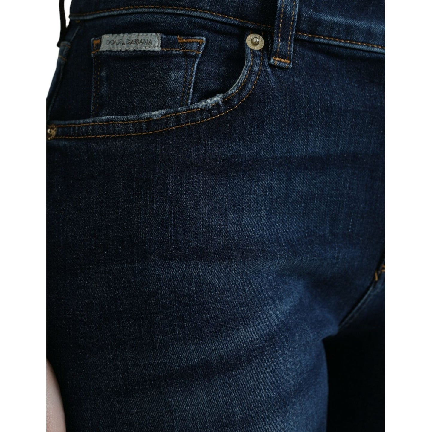 Dolce & Gabbana Elegant Dark Blue Mid Waist Stretch Jeans Dolce & Gabbana