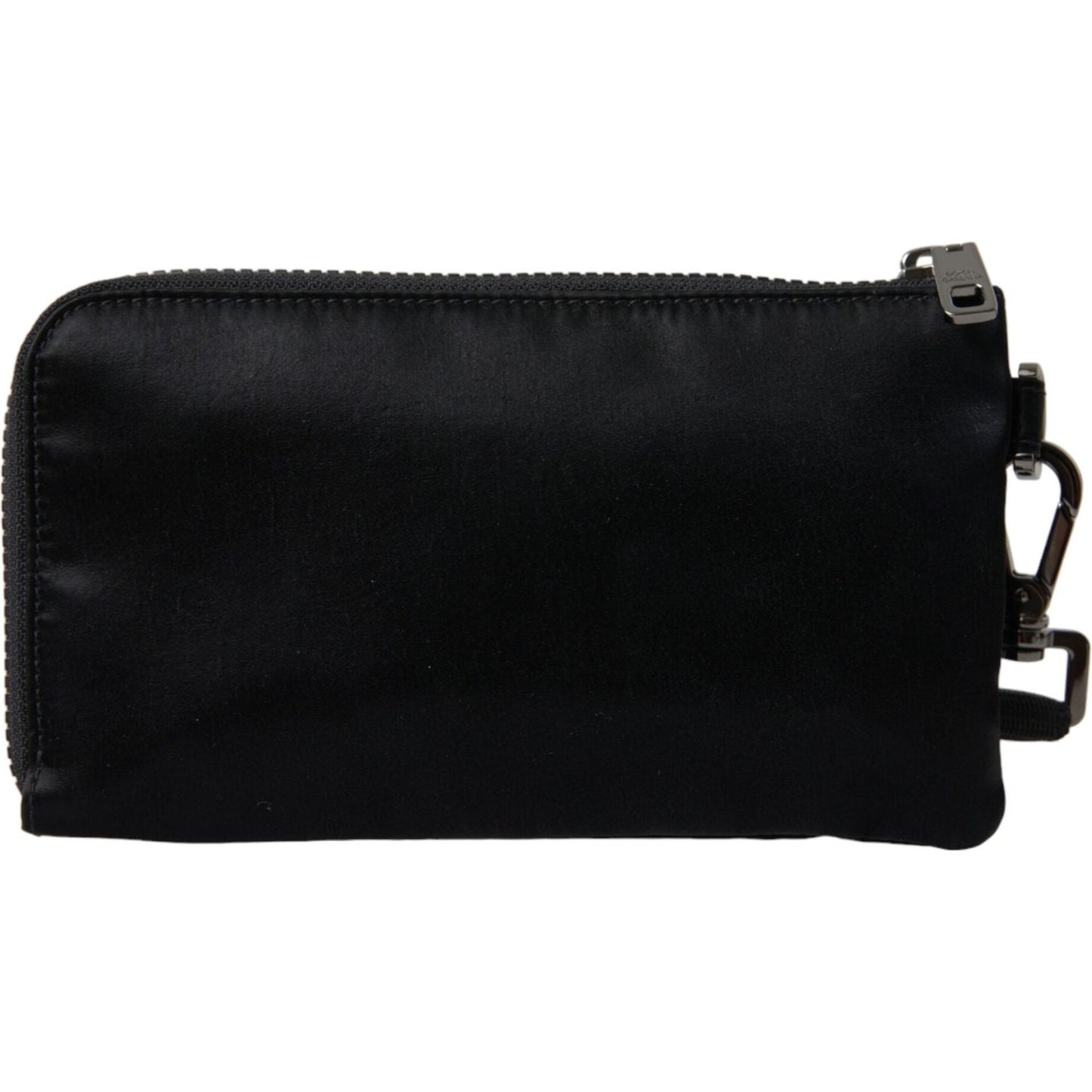 Dolce & Gabbana Elegant Black Nylon & Leather Pouch Dolce & Gabbana