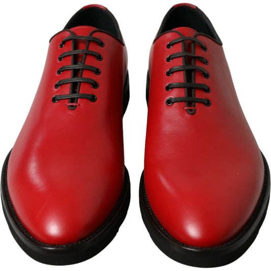 Dolce & Gabbana Elegant Red Leather Oxford Dress Shoes Dolce & Gabbana