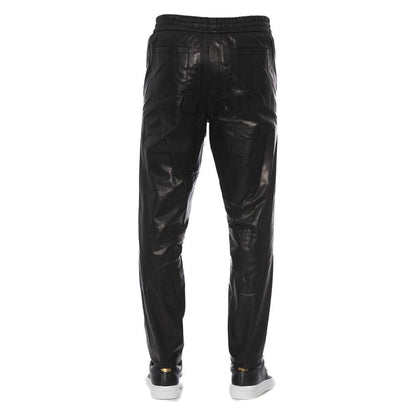Trussardi Black Lamb Leather Jeans & Pants