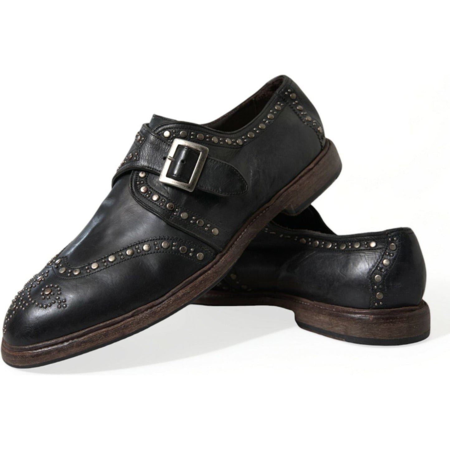 Dolce & Gabbana Elegant Calfskin Leather Monk Straps Dolce & Gabbana