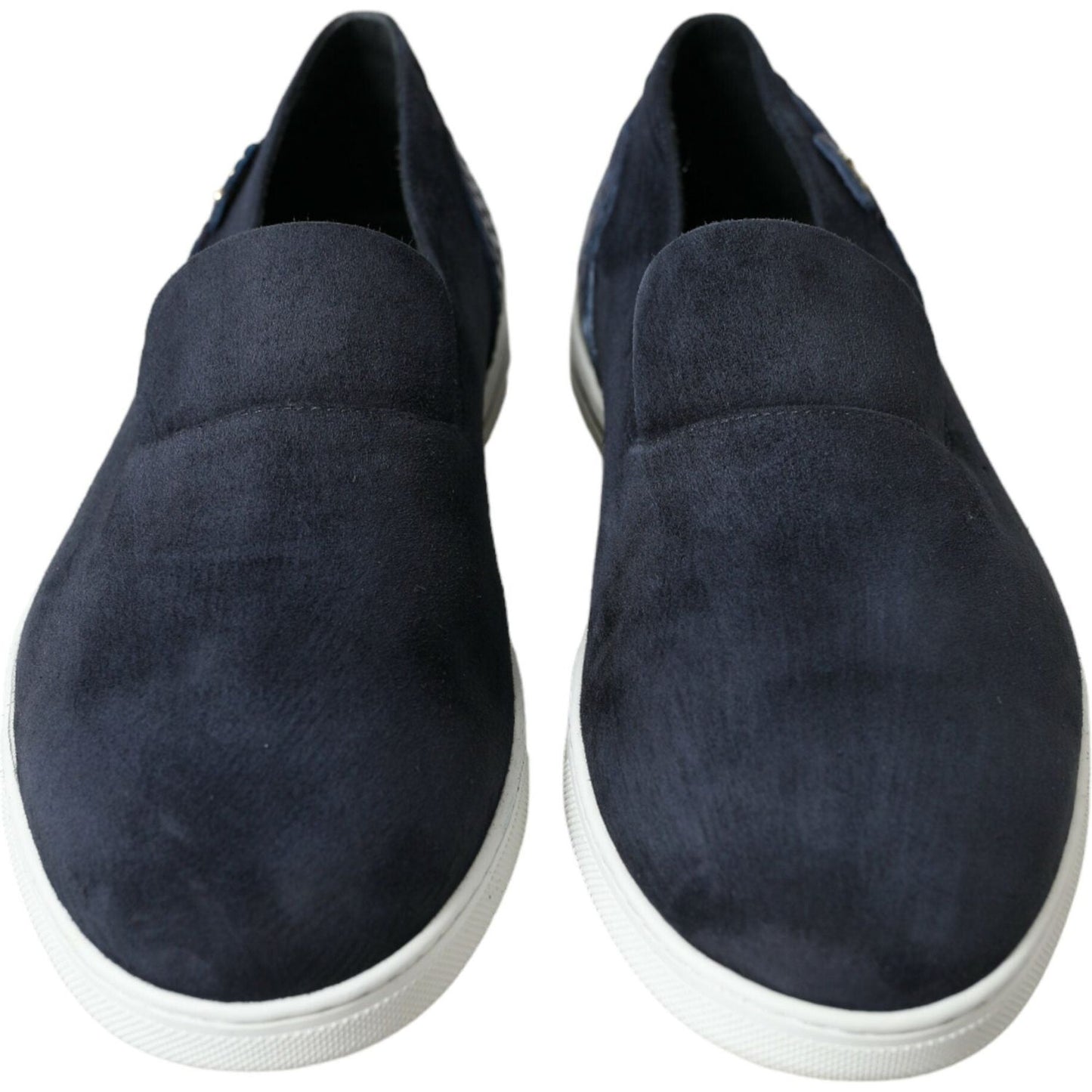 Dolce & Gabbana Blue Suede Caiman Loafers Saint Tropez Shoes