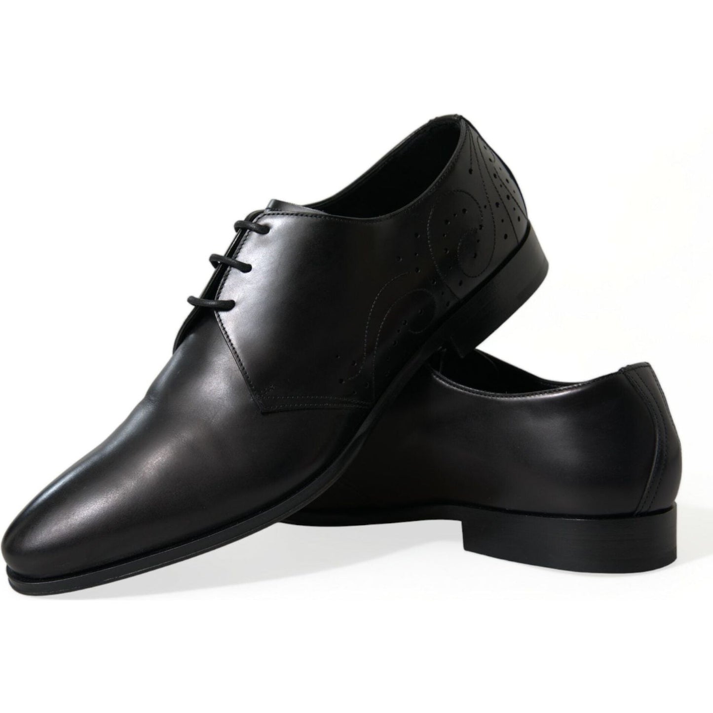 Dolce & Gabbana Elegant Black Leather Derby Dress Shoes Dolce & Gabbana