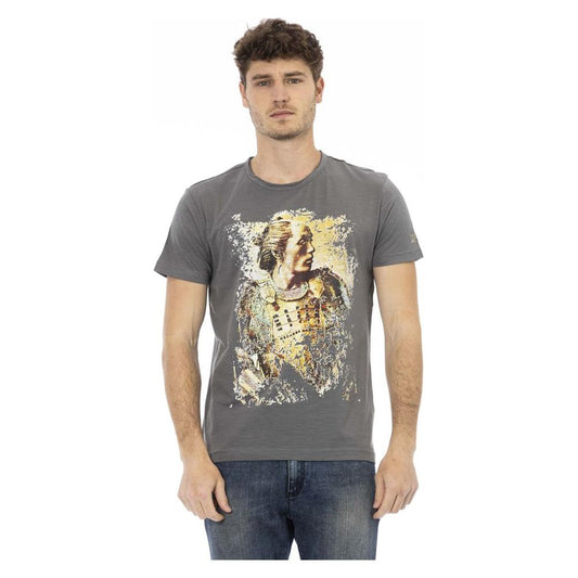 Trussardi Action Gray Cotton Men T-Shirt Trussardi Action