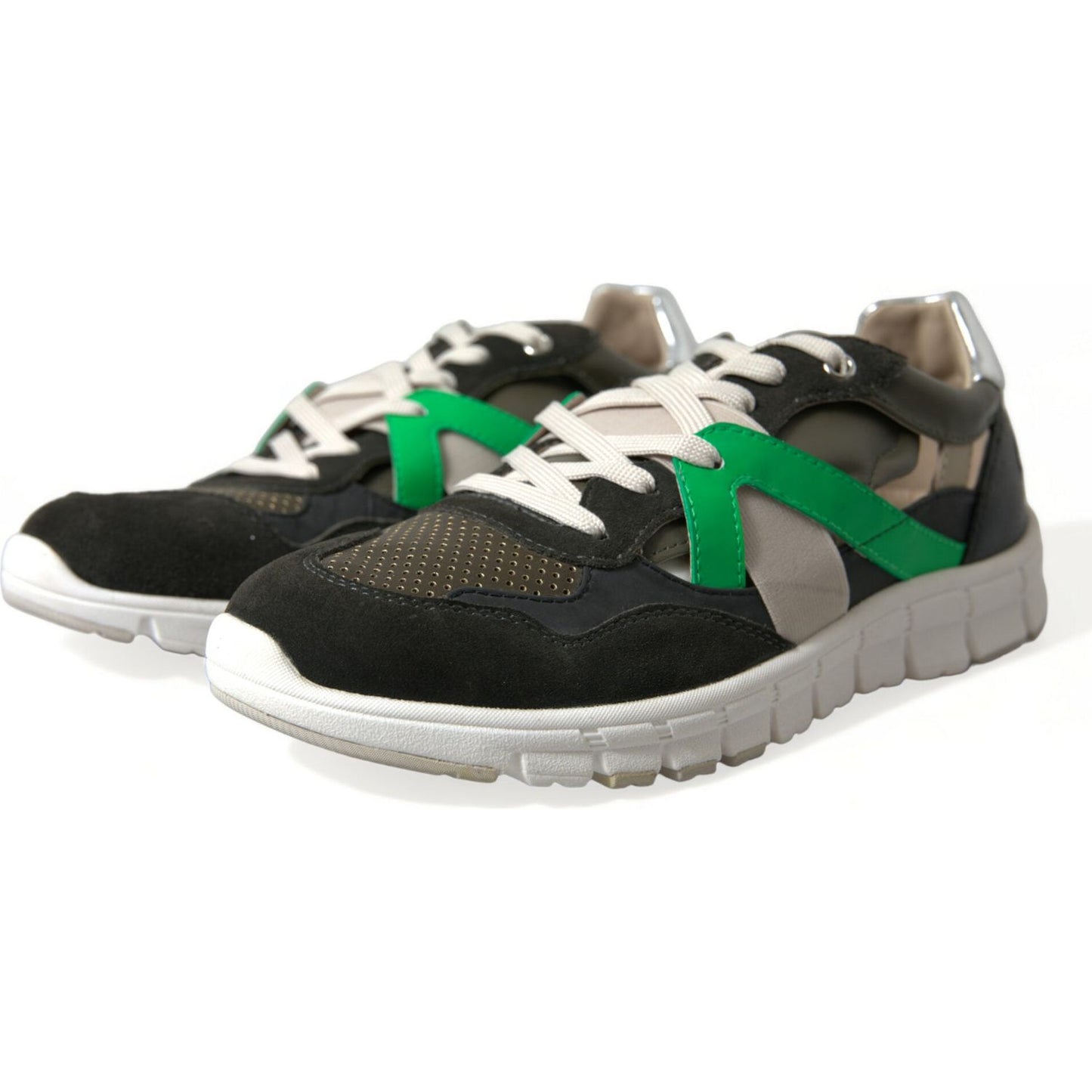 Dolce & Gabbana Multicolor Leather Suede Low Top Sneakers Shoes Dolce & Gabbana