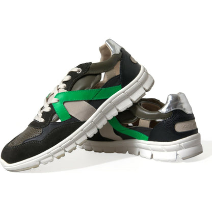 Dolce & Gabbana Multicolor Leather Suede Low Top Sneakers Shoes Dolce & Gabbana