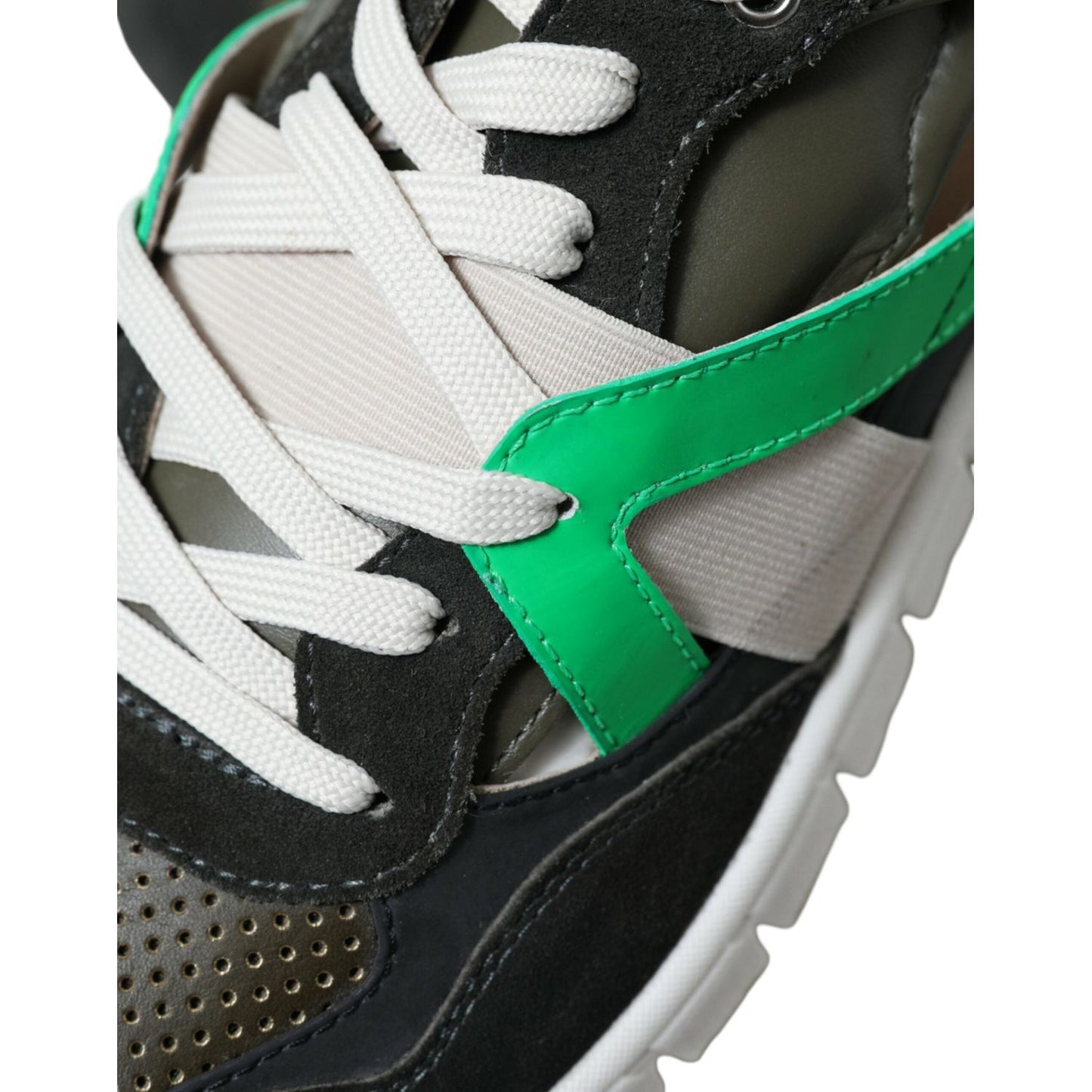 Dolce & Gabbana Multicolor Leather Suede Low Top Sneakers Shoes Dolce & Gabbana