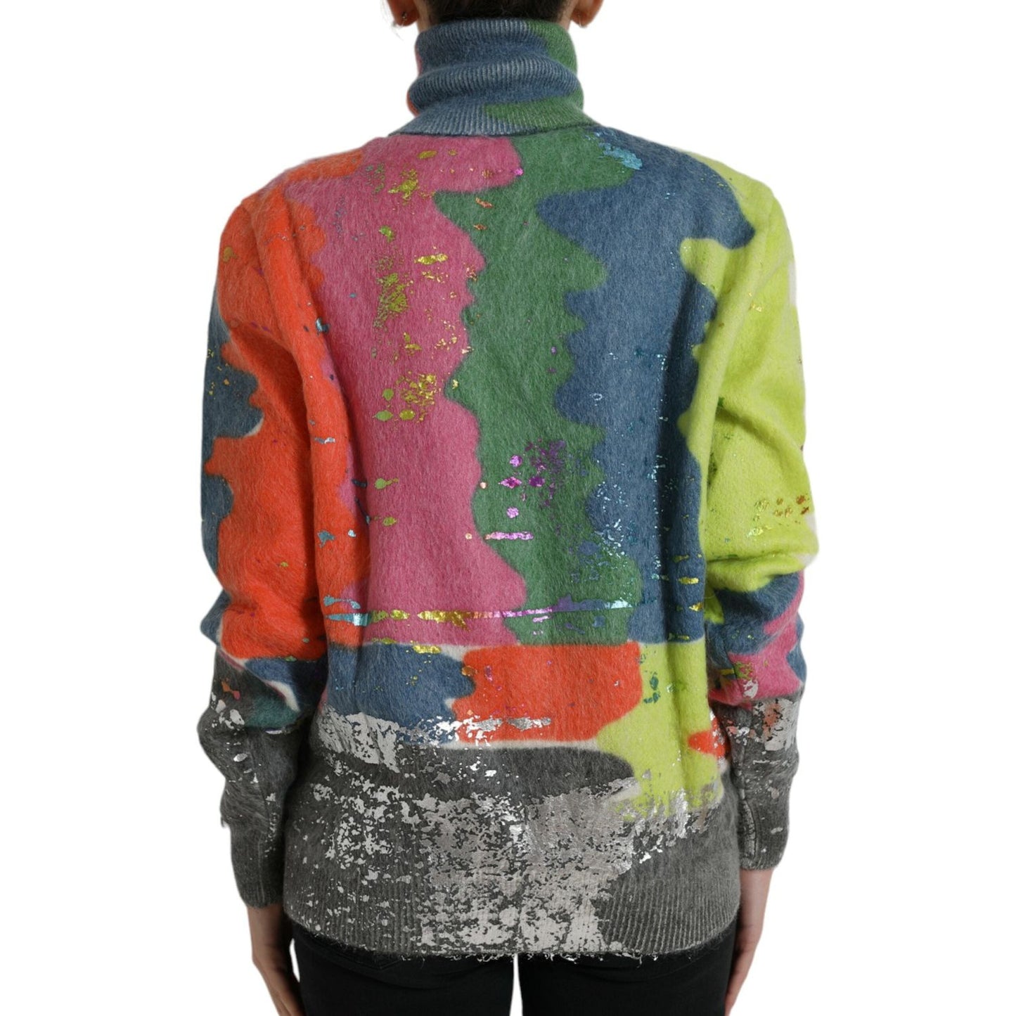 Dolce & Gabbana Multicolor Mohair Turtleneck Pullover Sweater Dolce & Gabbana
