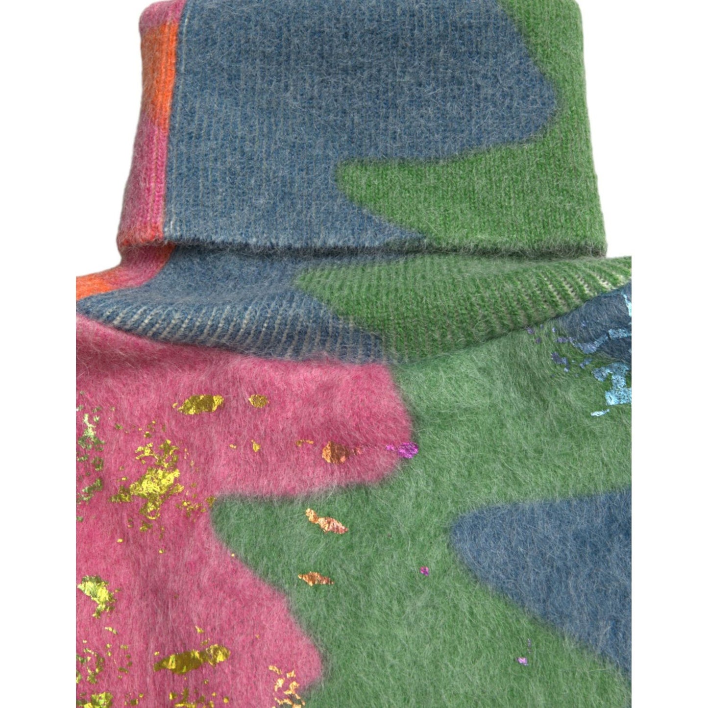 Dolce & Gabbana Multicolor Mohair Turtleneck Pullover Sweater Dolce & Gabbana