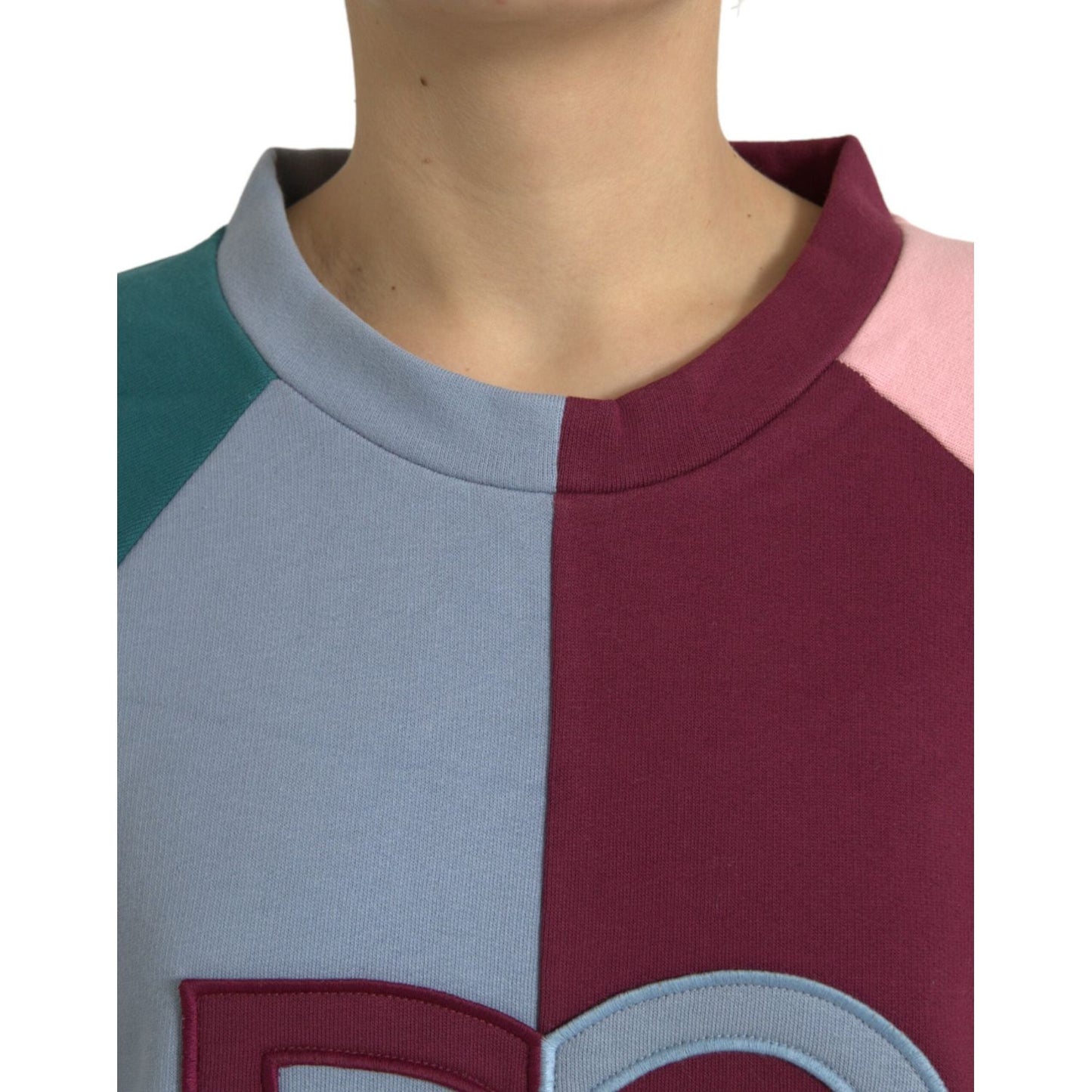 Dolce & Gabbana Multicolor Cotton Crew Neck Sweater Dolce & Gabbana