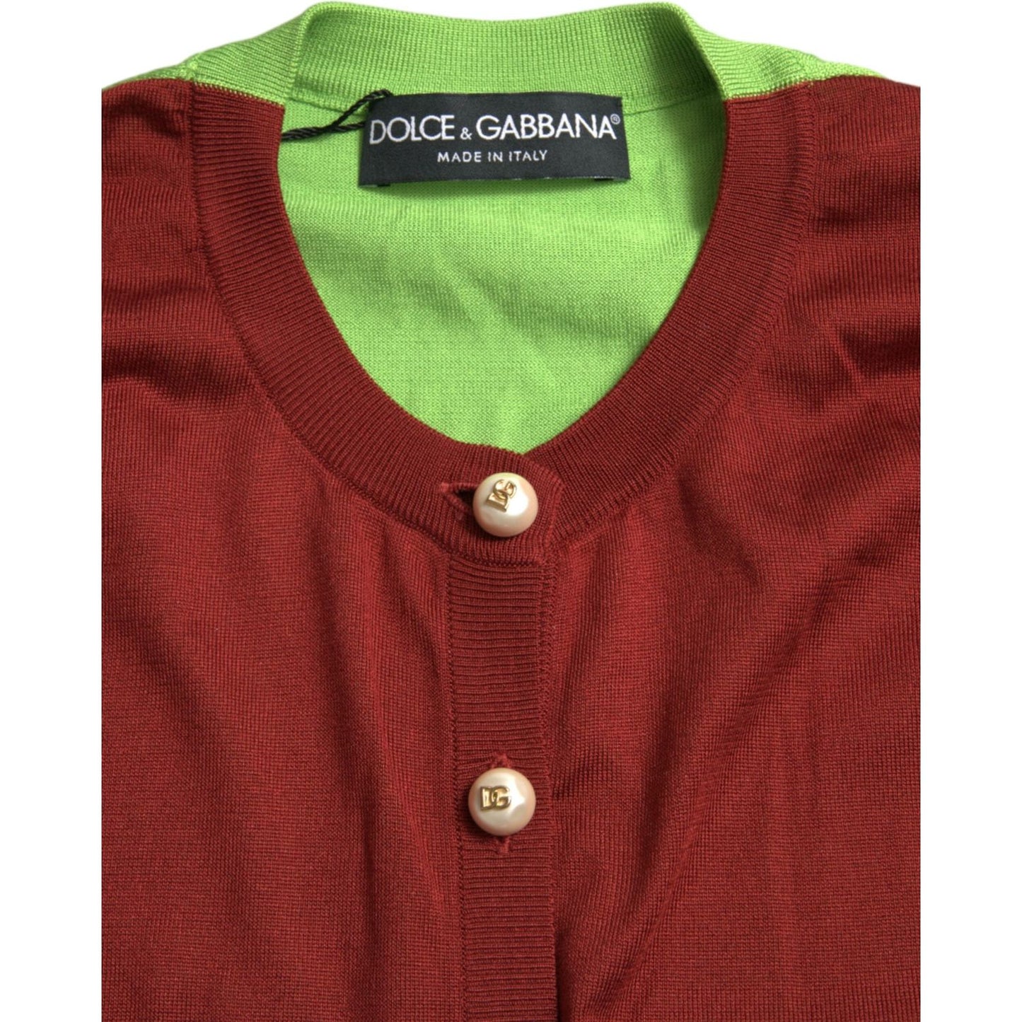 Dolce & Gabbana Elegant Silk Cardigan Sweater in Vibrant Tones Dolce & Gabbana