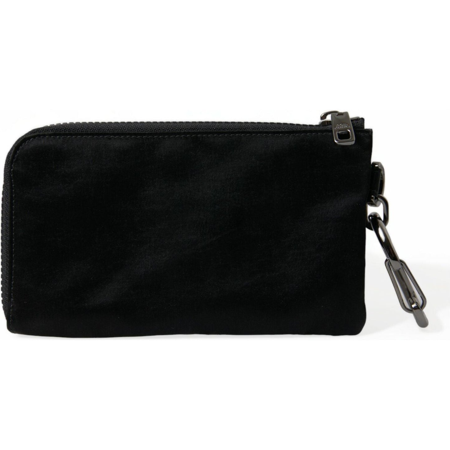 Dolce & Gabbana Elite Black Nylon & Leather Pouch with Logo Detail Dolce & Gabbana