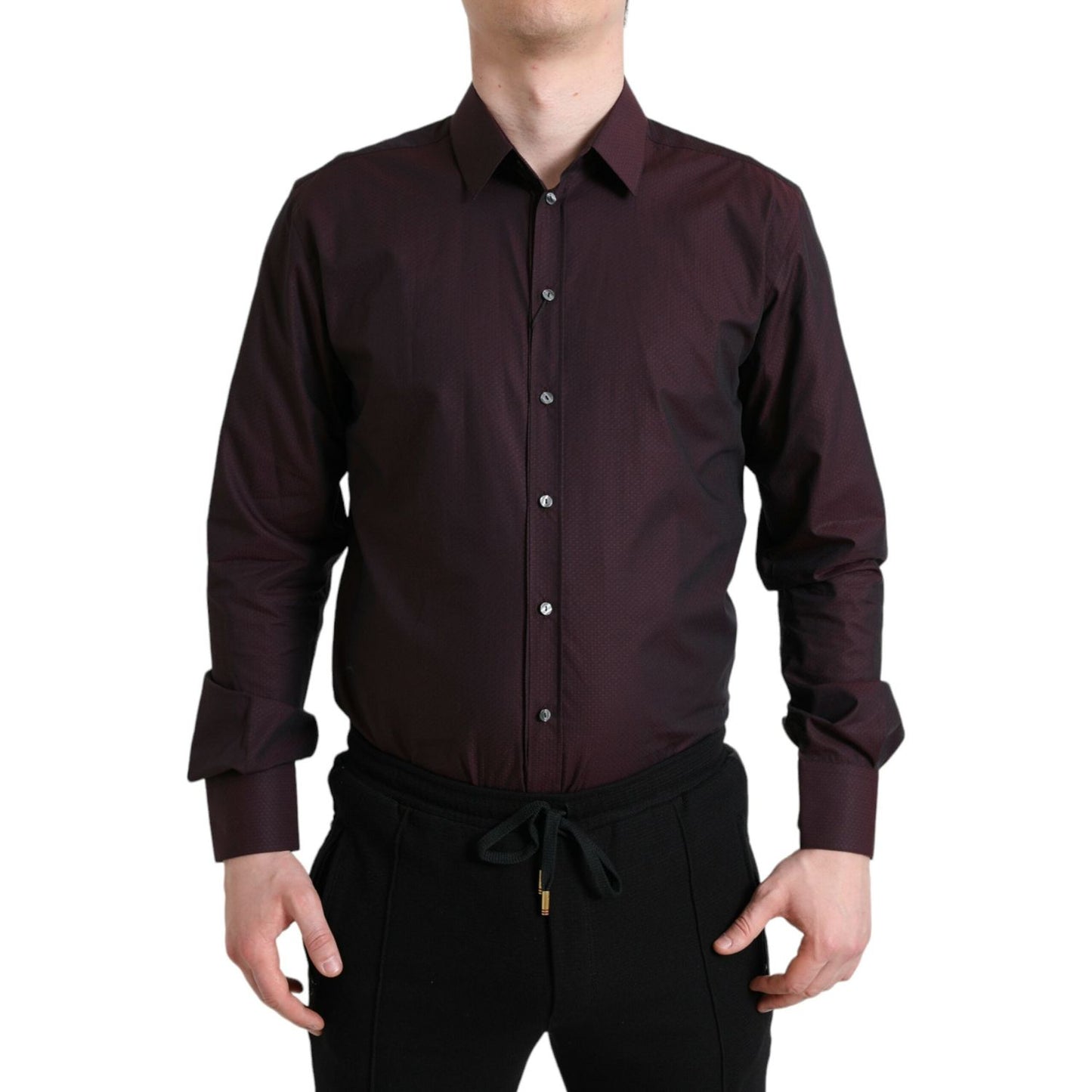 Dolce & Gabbana Elegant Maroon Martini Dress Shirt Dolce & Gabbana