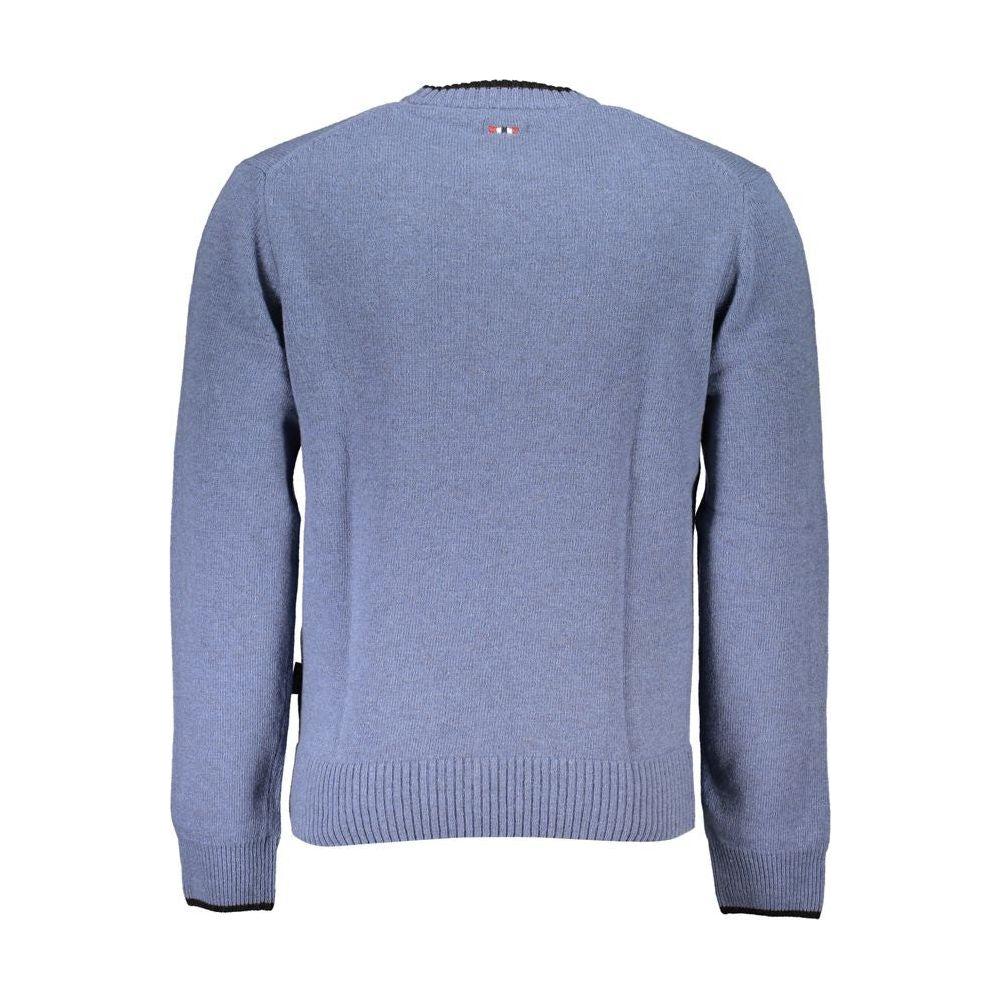 Napapijri Blue Fabric Men Sweater Napapijri