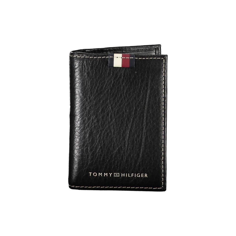 Tommy Hilfiger Black Leather Men Cardholder Tommy Hilfiger