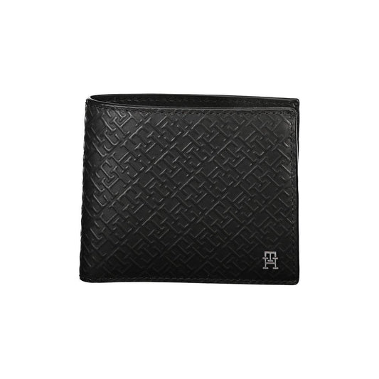 Tommy Hilfiger Elegant Black Leather Wallet with Multi-Compartments Tommy Hilfiger