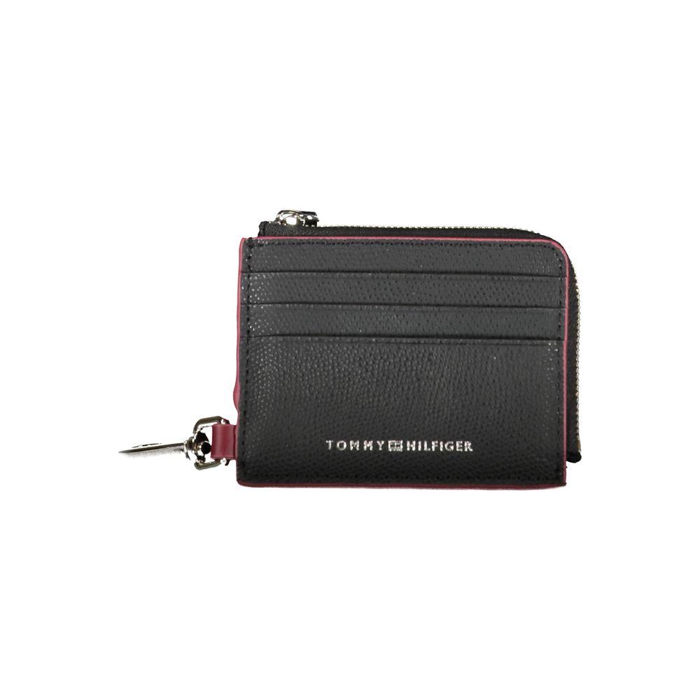 Tommy Hilfiger Chic Leather Card Holder with Snap Hook Tommy Hilfiger