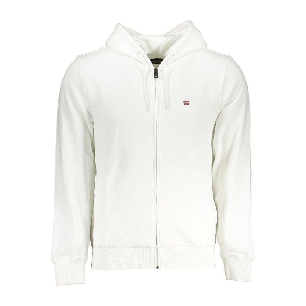 Napapijri Elegant White Cotton Hooded Sweatshirt Napapijri