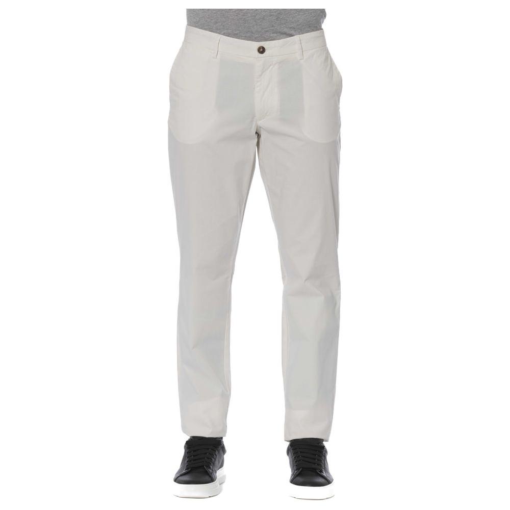 Trussardi Jeans White Cotton Men Trouser Trussardi Jeans