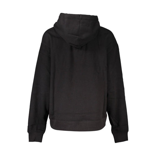 Calvin Klein Chic Black Hooded Sweatshirt with Fleece Interior Calvin Klein