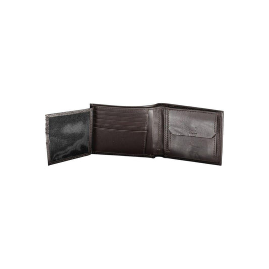 Calvin Klein Elegant Brown Leather Dual-Compartment Wallet Calvin Klein