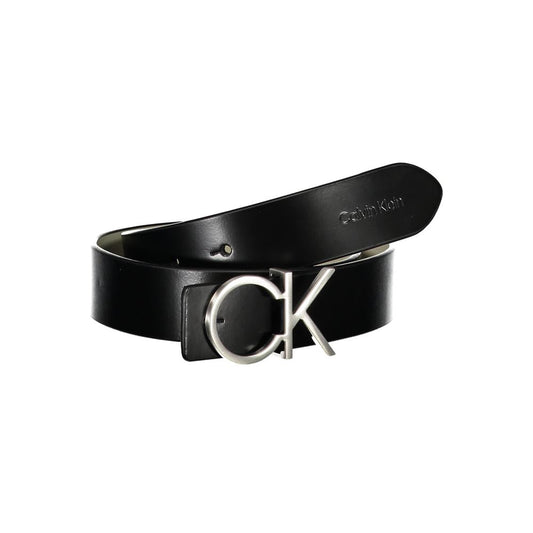 Calvin Klein Reversible Black Leather Belt with Metal Buckle Calvin Klein