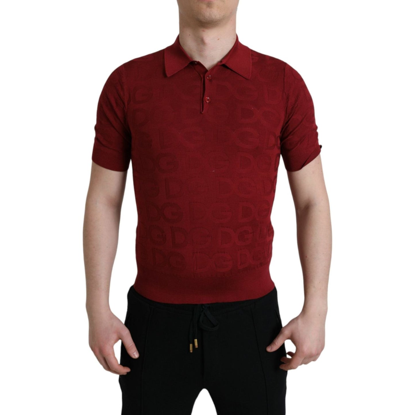 Dolce & Gabbana Silk Maroon Polo T-Shirt - Elegance Meets Comfort Dolce & Gabbana