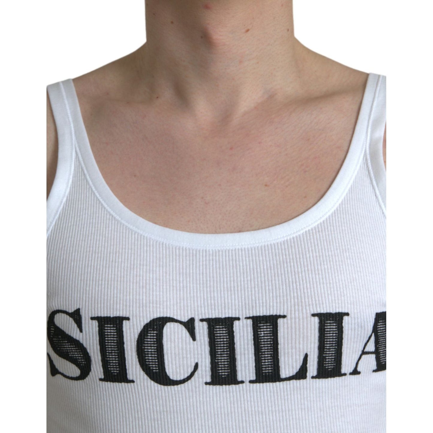 Dolce & Gabbana Elegant White Cotton Tank T-Shirt Dolce & Gabbana