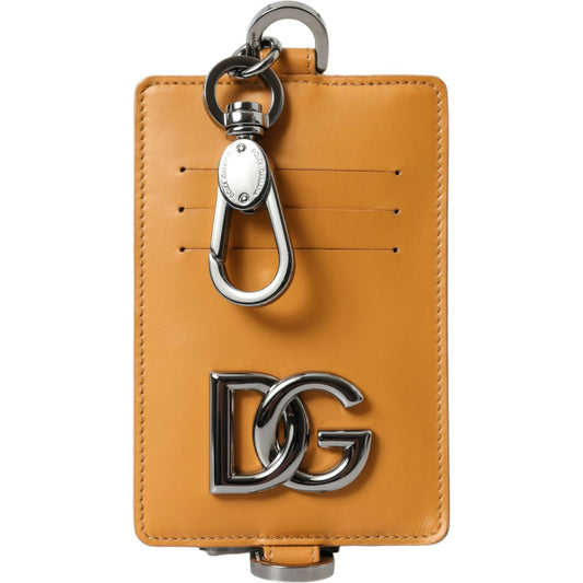 Dolce & Gabbana Elegant Orange Calf Leather Card Holder Dolce & Gabbana