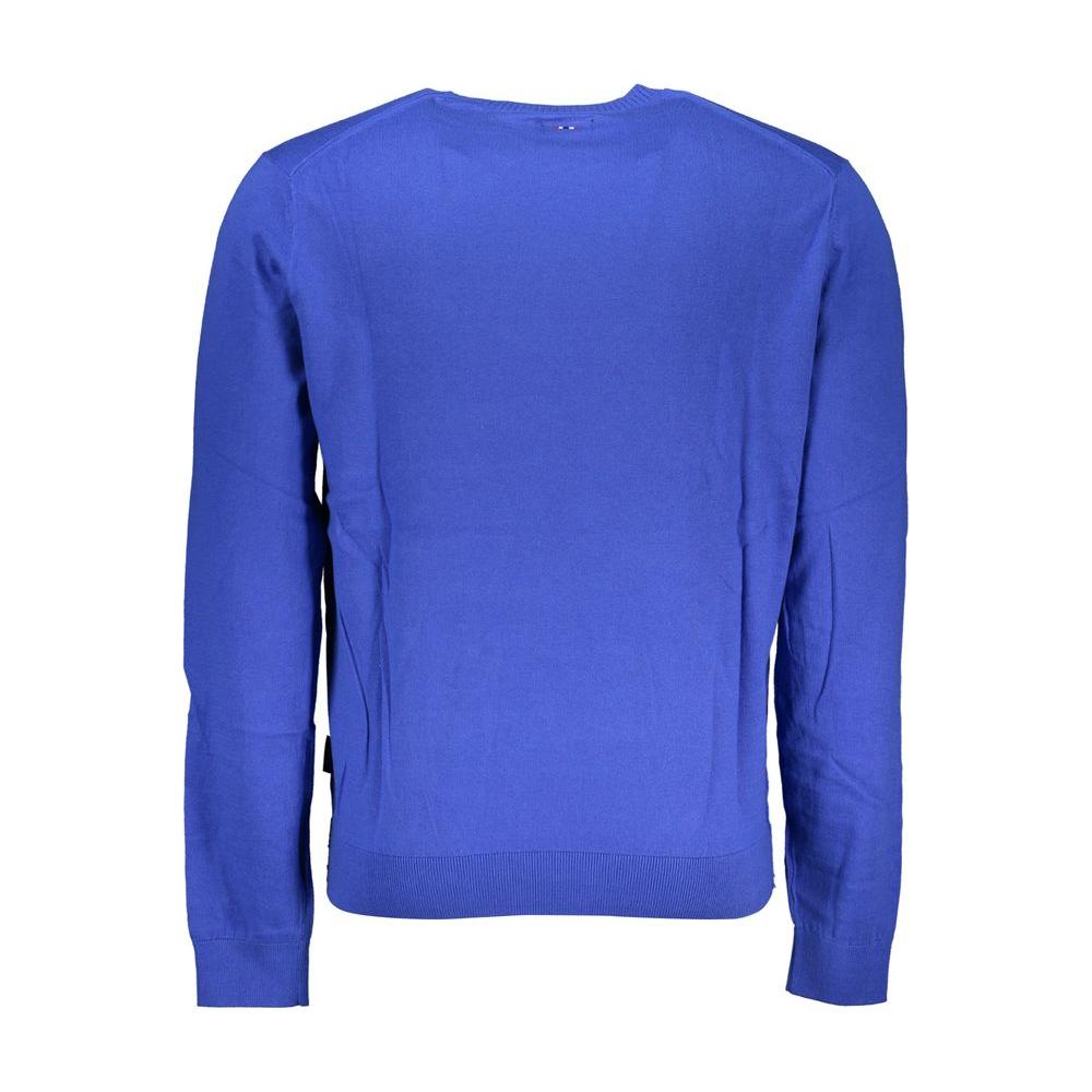 Napapijri Chic Blue Crew Neck Embroidered Sweater Napapijri