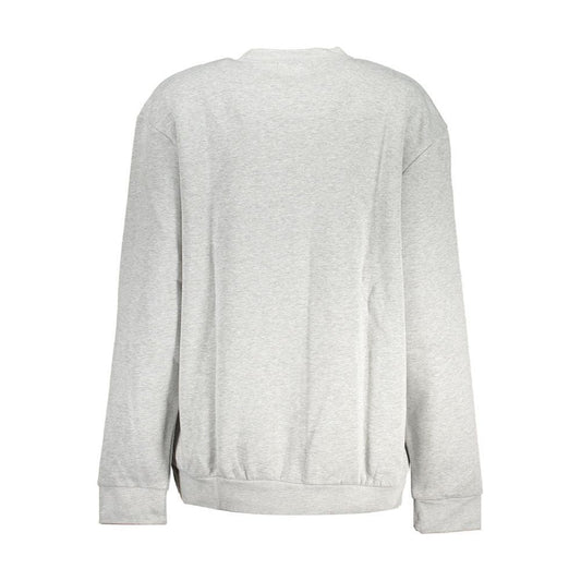 Cavalli Class Chic Gray Embroidered Crew Neck Sweatshirt Cavalli Class