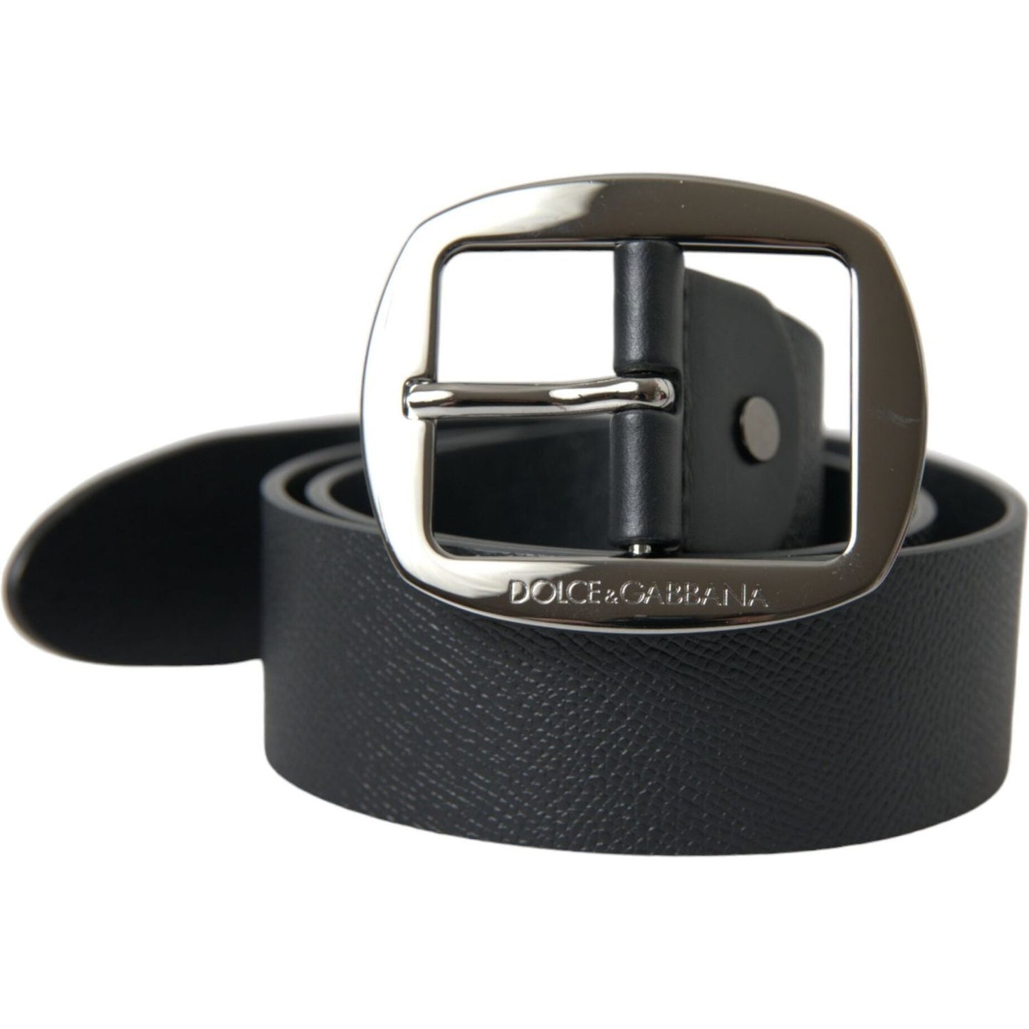 Dolce & Gabbana Elegant Black Leather Belt with Metal Buckle Dolce & Gabbana