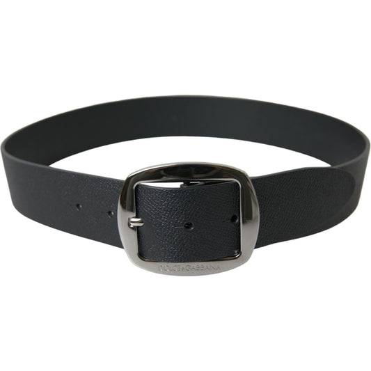 Dolce & Gabbana Elegant Black Leather Belt with Metal Buckle Dolce & Gabbana