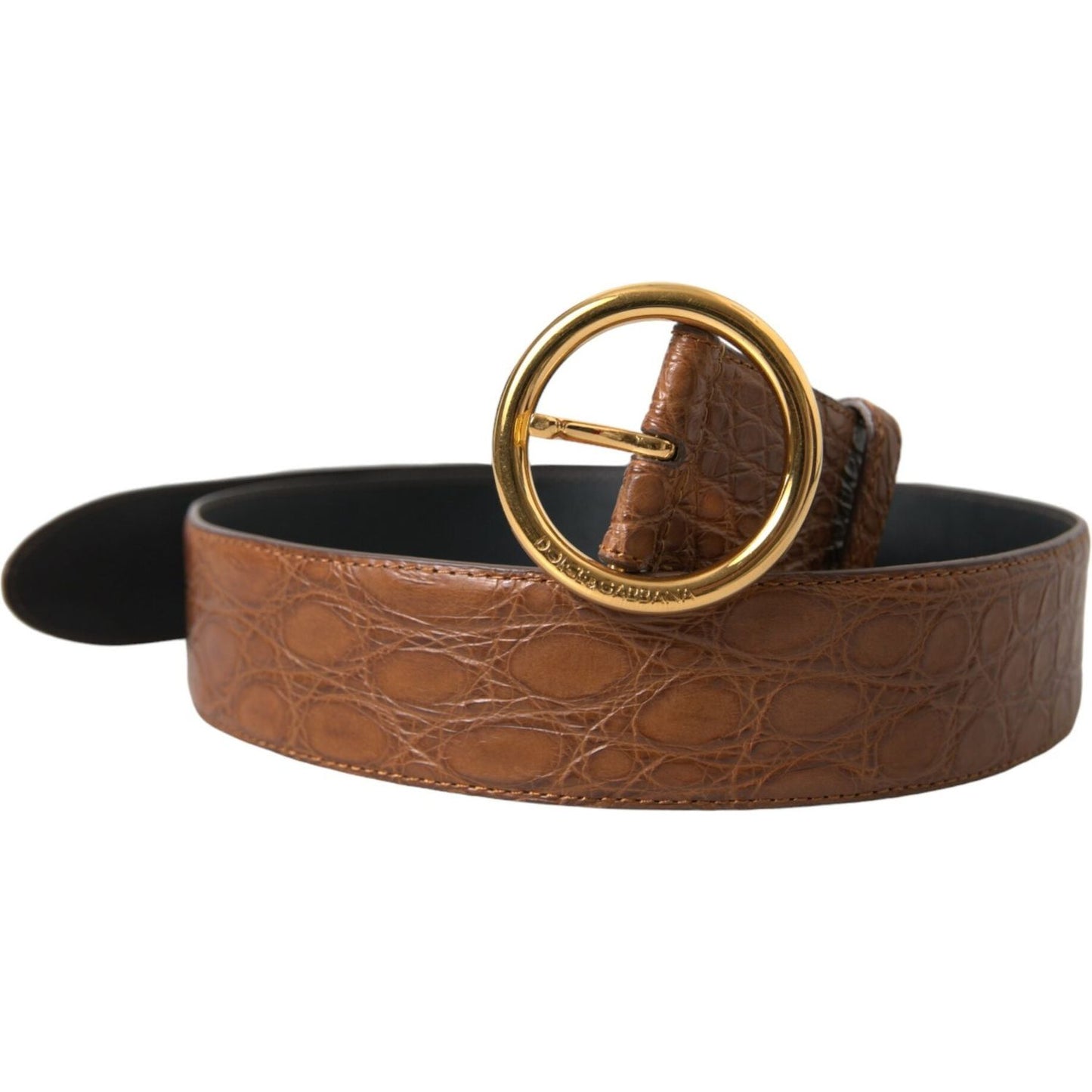 Dolce & Gabbana Elegant Exotic Leather Belt - Rich Brown Dolce & Gabbana