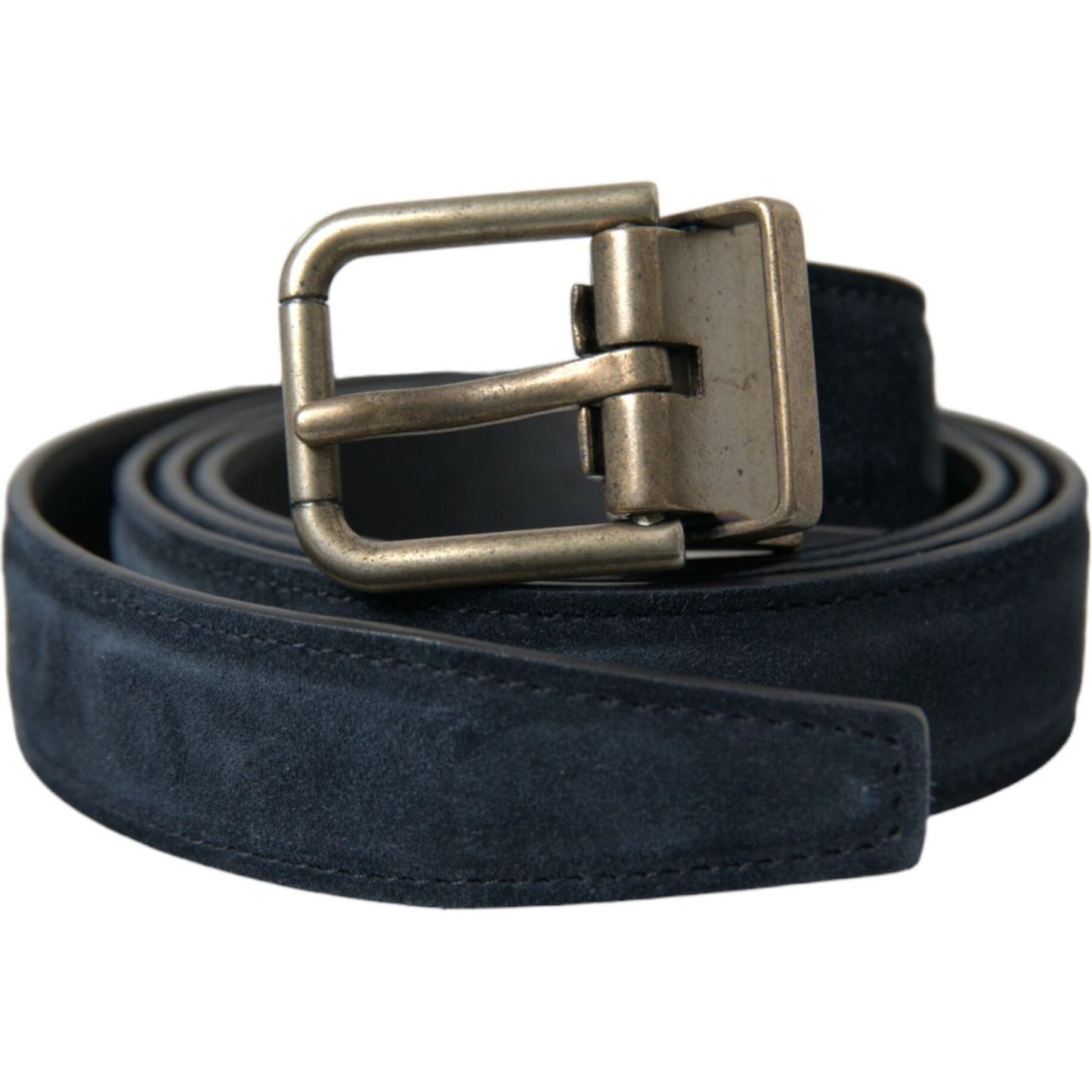 Dolce & Gabbana Elegant Blue Leather Belt with Metal Buckle Dolce & Gabbana