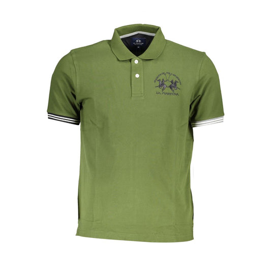 La Martina Chic Green Cotton Blend Polo Shirt La Martina