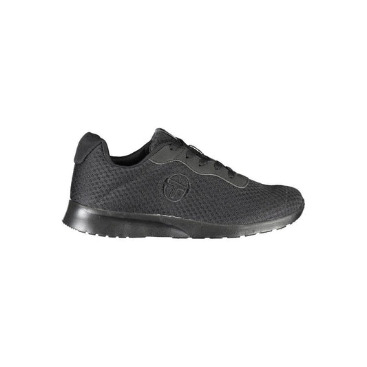 Sergio Tacchini Sleek Black Sneakers with Embroidered Detail Sergio Tacchini