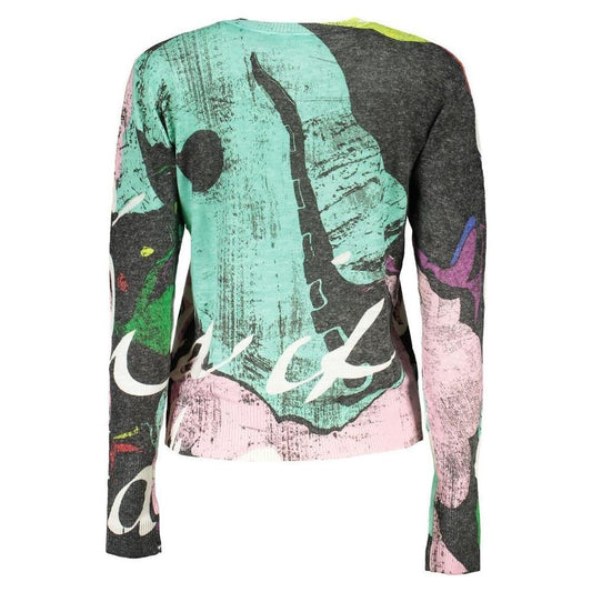 Desigual Elegant Contrast Crew Neck Sweater Desigual