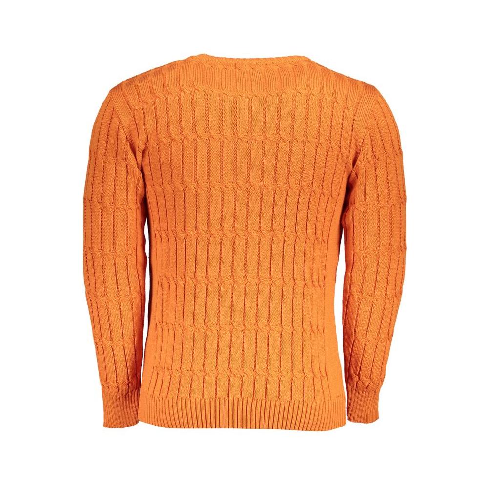 U.S. Grand Polo Twisted Crew Neck Orange Sweater U.S. Grand Polo