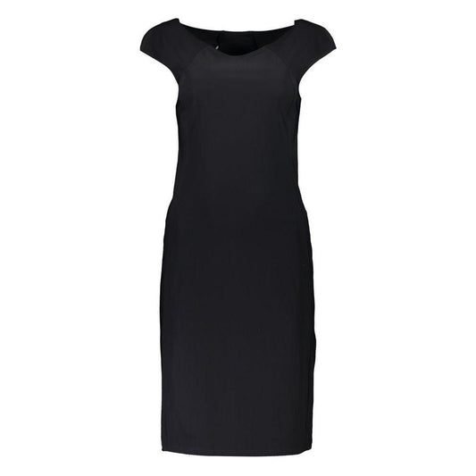 Patrizia Pepe Elegant Black Boat Neck Dress with Wide Straps Patrizia Pepe