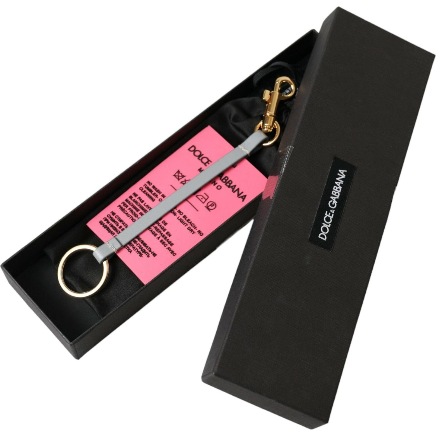 Dolce & Gabbana Pink Silicone DG Logo Gold Brass Keychain
