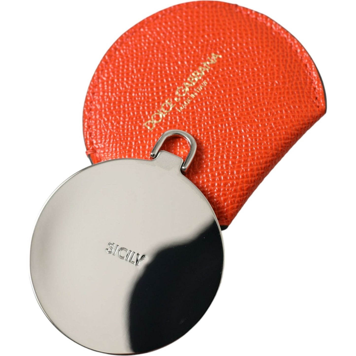 Dolce & Gabbana Elegant Orange Leather Mirror Holder Dolce & Gabbana Chocolate