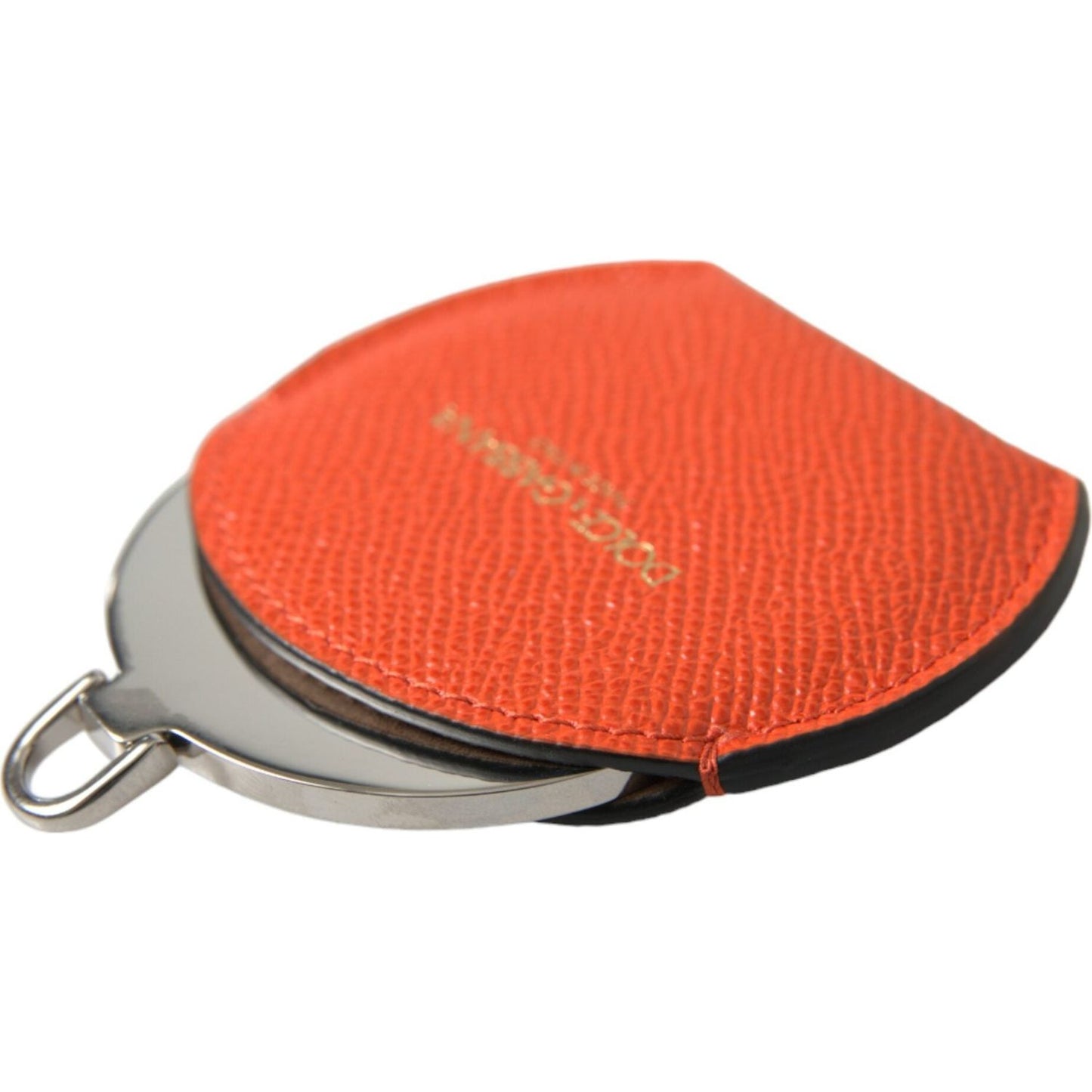 Dolce & Gabbana Elegant Orange Leather Mirror Holder Dolce & Gabbana Tomato
